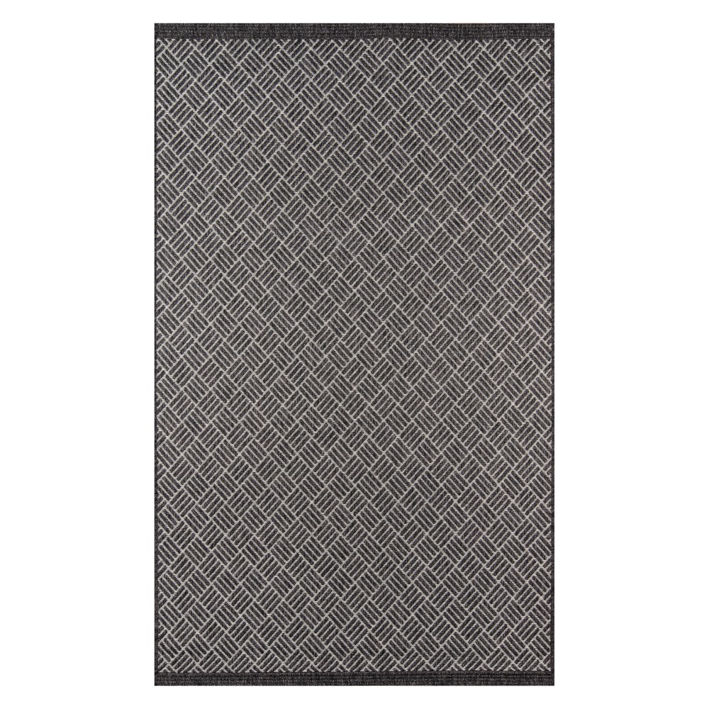 Photos - Area Rug Momeni 5'x7'6" Geometric Loomed  Charcoal  