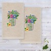 Linum Home Textiles Country Bouquet - Embroidered Luxury 100% Turkish Cotton Hand Towels (Set of 2) - image 2 of 3