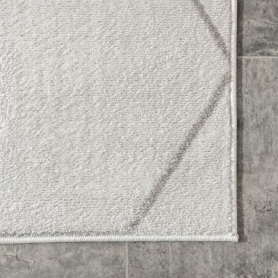 Beige Geometric Honeycomb 9' x 12' Synthetic Area Rug