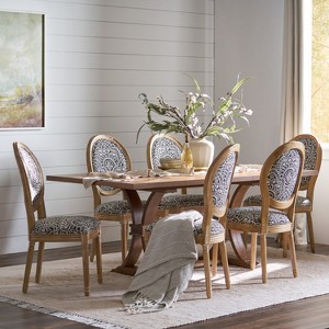 Christopher Knight Home Derring 7 Pieces French Country Upholstered Wood Expandable Dining Set - 1 of 4