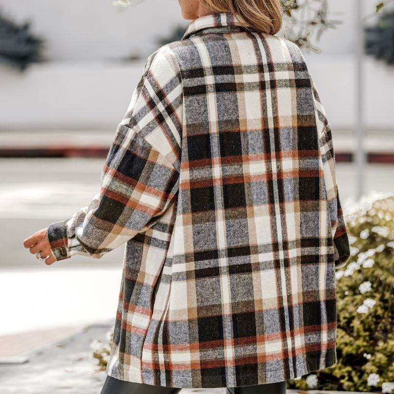 Women's Plaid Button-Front Flannel Shacket - Cupshe, 4 of 7