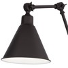 360 Lighting Wray Modern Wall Lamps Set of 2 Bronze Hardwire 6" Light Fixture Adjustable Arm Metal Cone Shade for Bedroom Reading Living Room House - 3 of 4