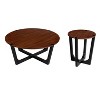 ACACIA SOLID WOOD SIDE TABLE,BROWN & BLACK COLOR - 2 of 4