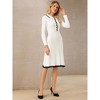 INSPIRE CHIC Women's Midi Knitted Ribbed Ruffled A-Line Sweater Polo Dresses - 3 of 4