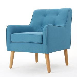 NicBex Accent Chair Modern Upholstered Button Tufted Sofa Chair Comfy Lazy Armchair with Wood Legs for Bedroom,Living Room - 1 of 4