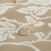 Yolanda 24in Round Upholstered Accent Ottoman, Champagne Beige Floral Jacquard with Ivory Trim - 2 of 4