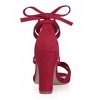 Allegra K Women's Open Toe Lace Up Strap High Block Heel Ankle Sandals - 3 of 4