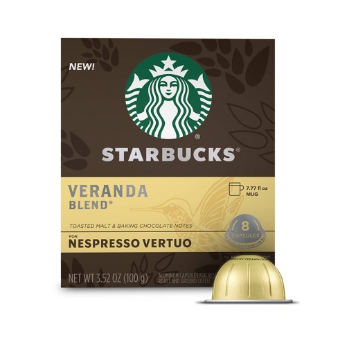Starbucks Coffee Capsules for Nespresso Vertuo Machines — Blonde Light Roast Veranda Blend — 1 box (8 coffee pods) - image 1 of 4