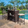 Yaheetech 3-Piece Outdoor Bar Set Rattan Wicker Patio Furniture Set Brown - 2 of 4