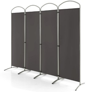 Costway 4 Panels Folding Room Divider 6 Ft Tall Fabric Privacy Screen Black/Brown/Grey/White - 1 of 4