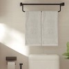 Unique Bargains Corrugated Texture Pure Cotton High Water Absorption Hand Towels 13" x 30" 2 Pcs - 2 of 4