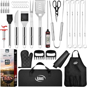 Kaluns Grilling Accessories, Heavy Duty Stainless Steel Grill Set BBQ Grill Accessories for Outdoor Grill with Storage Case and Apron - 1 of 1