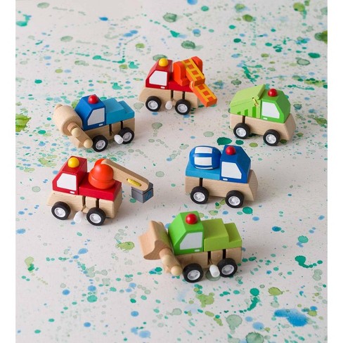 Wooden Wind Up Trucks For Kids Set Of 6 Magic Cabin Target
