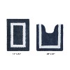 Hotel Bath Rug 100% Premium Cotton Tufted Weave Two Tone Reversible 2 Piece Bathroom Rug Set, Super Soft & Water Absorbent, Machine Washable Bathmat - 2 of 4