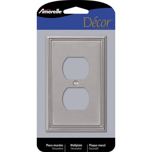 Amerelle Metro Brushed Nickel 1 gang Die-Cast Metal Duplex Wall Plate 1 pk - 1 of 1