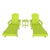 WestinTrends Dylan 3 Piece Adirondack Poly Reclining Chaise Lounge With Arms - 2 of 4