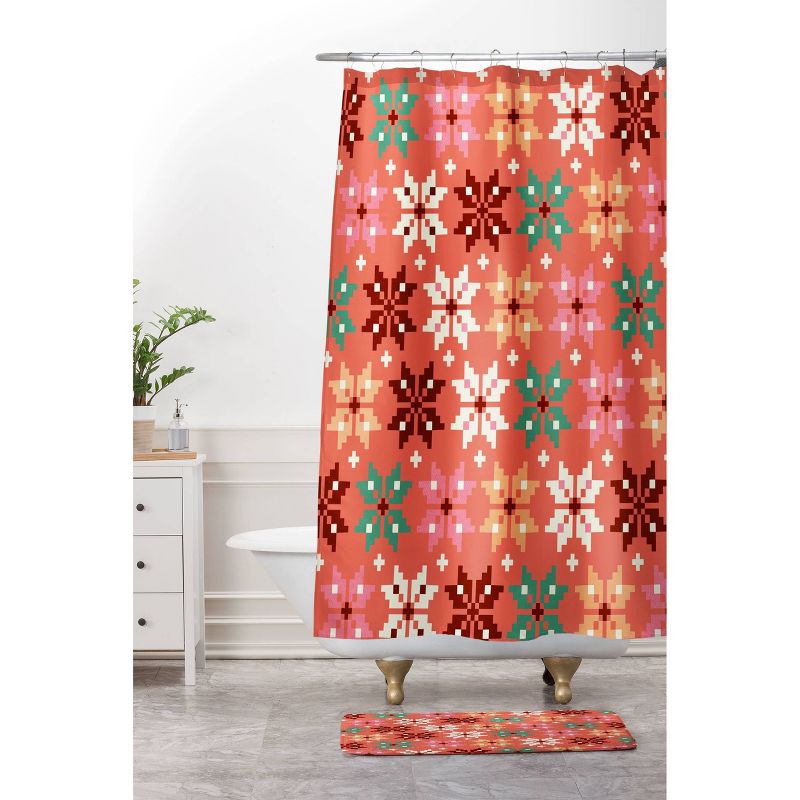 Showmemars Winter Quilt Pattern Shower Curtain Orange - Deny Designs, 4 of 5