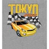 Car Fanatic - Tokyo Speed Racing Flag and Yellow Car Adult Long Sleeve Hoodie - 2 of 2