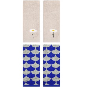 REGALWOVEN 4 Pcs Bathroom Soft Absorbent Hand Towels - 1 of 4