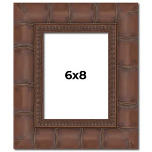 PosterPalooza | 6x8 Wide Bamboo Picture Frame, UV Acrylic, 4 Finishes - Brown, Black, Silver, and Natural - 1 of 4