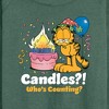 Women's - Garfield - Candles Who's Counting Lightweight French Terry Wide Neck Long Sleeve Shirt - 2 of 4