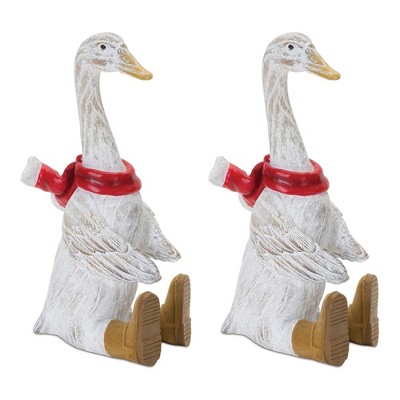 Melrose Winter Goose Figurine with Boots (Set of 2)