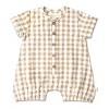 Makemake Organics Organic Short Bubble Romper - Brown Chequered , 6-12 Months - 2 of 4