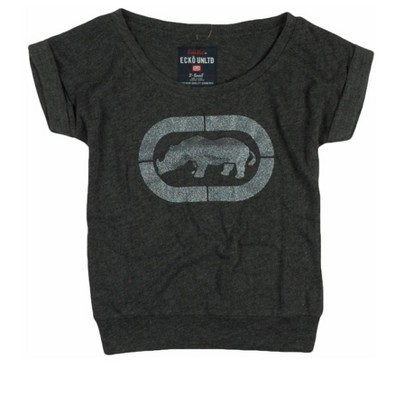 Ecko Unltd. Womens Ss Heathered Open Nk Glitter Pullover Blouse