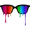 Adult Design By Humans Love Wins Hipster Glasses Pride By badbugs T-Shirt - 2 of 2