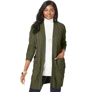 Jessica London Cable Duster Sweater - 1 of 4