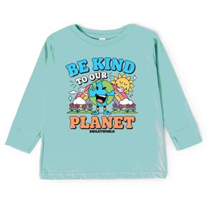 The Juniper Shop SmileyWorld Be Kind To Our Planet Rainbow Toddler Long Sleeve Tee - 1 of 4