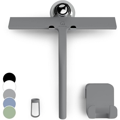 Shower Squeegee for Glass Doors, 11 Inch Silicone Window and Bathroom Cleaning Squeegee with Modern Design