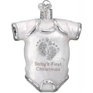 Old World Christmas Blown Glass Ornament for Christmas Tree, White Baby One Piece - 1 of 4