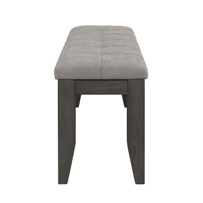 Dark Gray Fabric Upholstered Dining Bench with Sturdy Legs