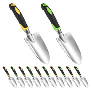 Unique Bargains Durable Aluminum Alloy Ergonomic Handles 12 Piece Set Garden Tool Set Yellow/Green 12 Pcs - 1 of 4