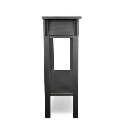 Compact Slate Black Mission Hall Stand with Storage Shelf