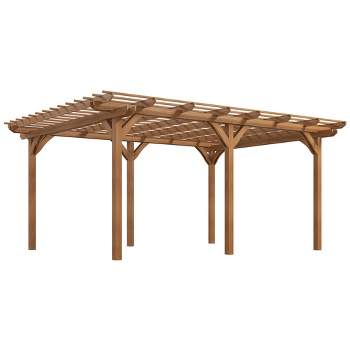 Outsunny Wooden Pergola Grape Trellis, Outdoor Gazebo with Stable Structure for Garden, Patio, Backyard, Deck