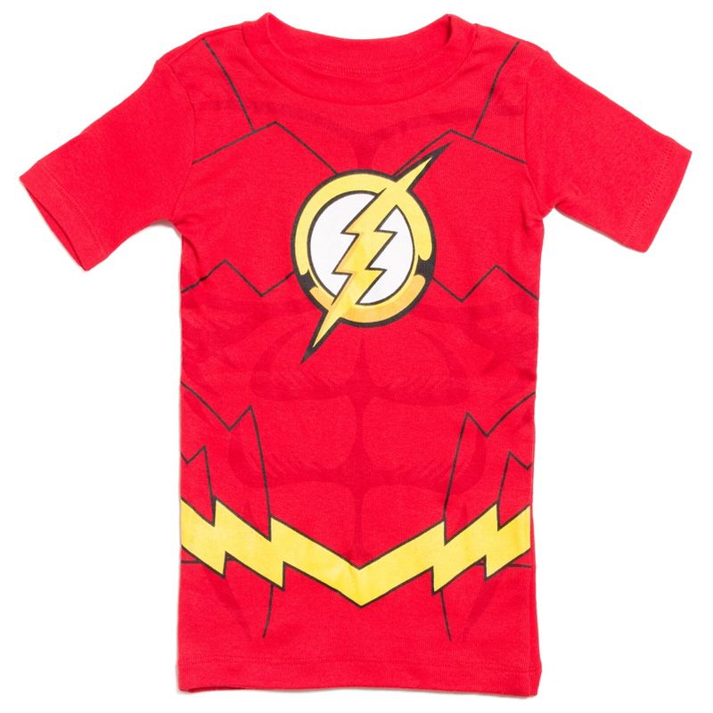 DC Comics Justice League The Flash Superman Batman Pajama Shirts and Shorts Toddler, 3 of 8