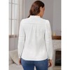 INSPIRE CHIC Women's Maternity Button Down Shirts Long Sleeve Jacquard Cotton Prenancy Semi Sheer Blouse Work Office - 4 of 4