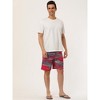 Lars Amadeus Men's Summer Drawstring Waist Contrast Color Printed Swim Shorts - 4 of 4