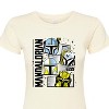 Women's - Star Wars - The Mandalorian Mando Helmet Grid Fitted Graphic T-Shirt - 2 of 3