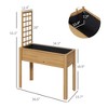 Chic Crate - Trellis Raised Garden Bed with Drainage System - Elevated Wood Planter for Climbing Plants/Vegetables/Flowers - Natural Wood Design - 3 of 4