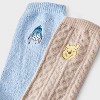 Women's Winnie The Pooh Super Soft Embroidered 2pk Crew Socks -  Taupe/Blue 4-10 - 3 of 3