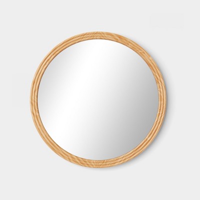 24.8 X 16.5 Oval Decorative Rope Wall Mirror With Loop Hanger Tan -  Stonebriar Collection : Target