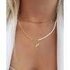 Elegant 14K Gold Plated Initial Pearl Link Chain Necklace: A Personalized and Timeless Treasure for Every Occasion. - 2 of 2
