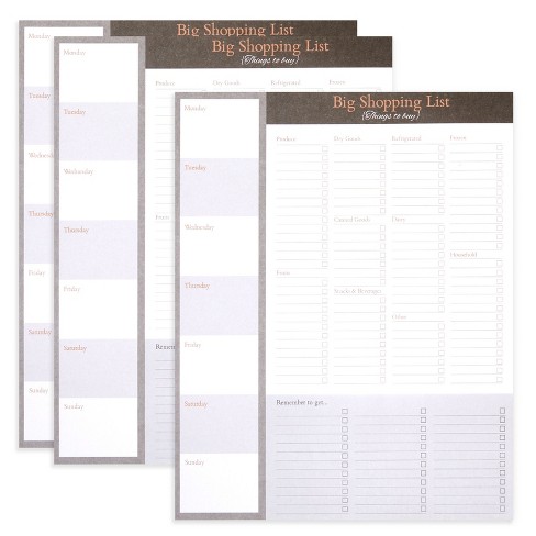 3-Pack To-Do List Magnetic Notepad Shopping List 52-Sheet Per Pad 7.5 x 9.5" 