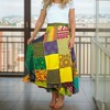 Agan Traders Women's Boho Patch Work Tie Up High Waisted Long Skirt Wrap Cover Up - 4 of 4