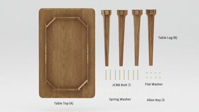 Walnut Mid-Century Modern Rectangular Wood Dining Table