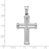 Black Bow Jewelry Men's 14k White Gold Hollow 3D Grooved Cross Pendant - 3 of 4