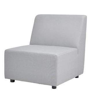 Cleo 30" Modular Upholstered Deep Seating Patio Armless Chair, Light Gray Axroma Olefin